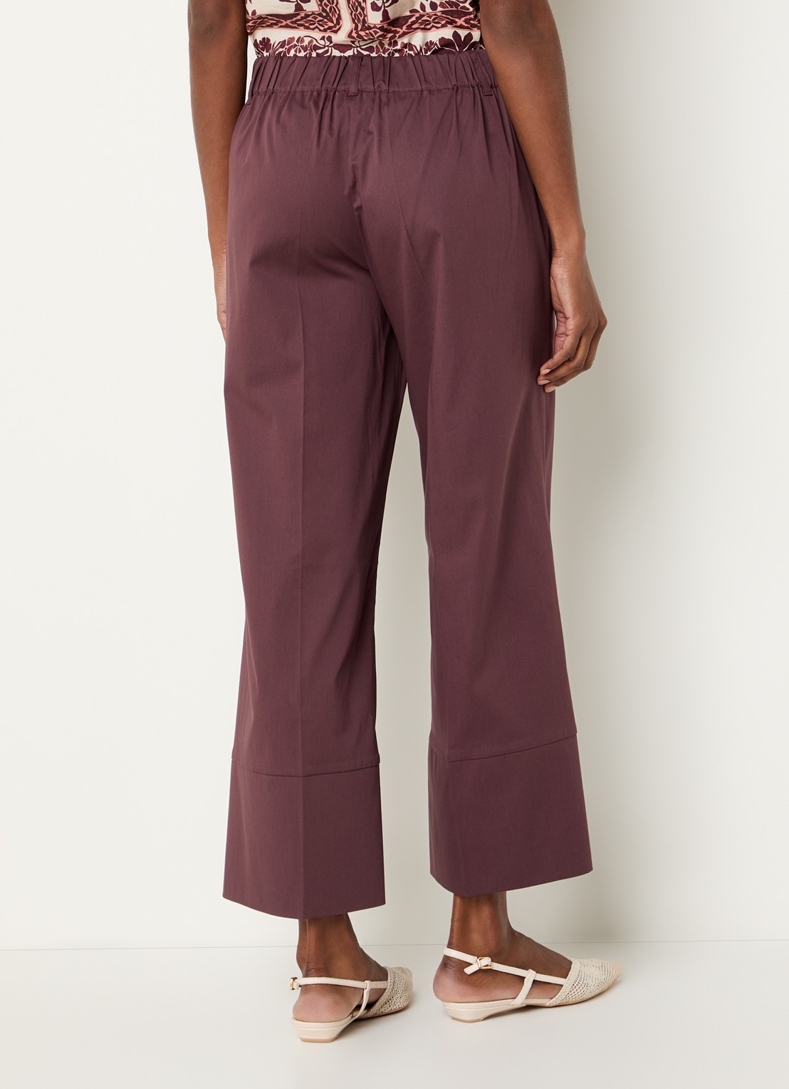 Summum High waist wide fit cropped pantalon met split - achterkant 4 aubergine