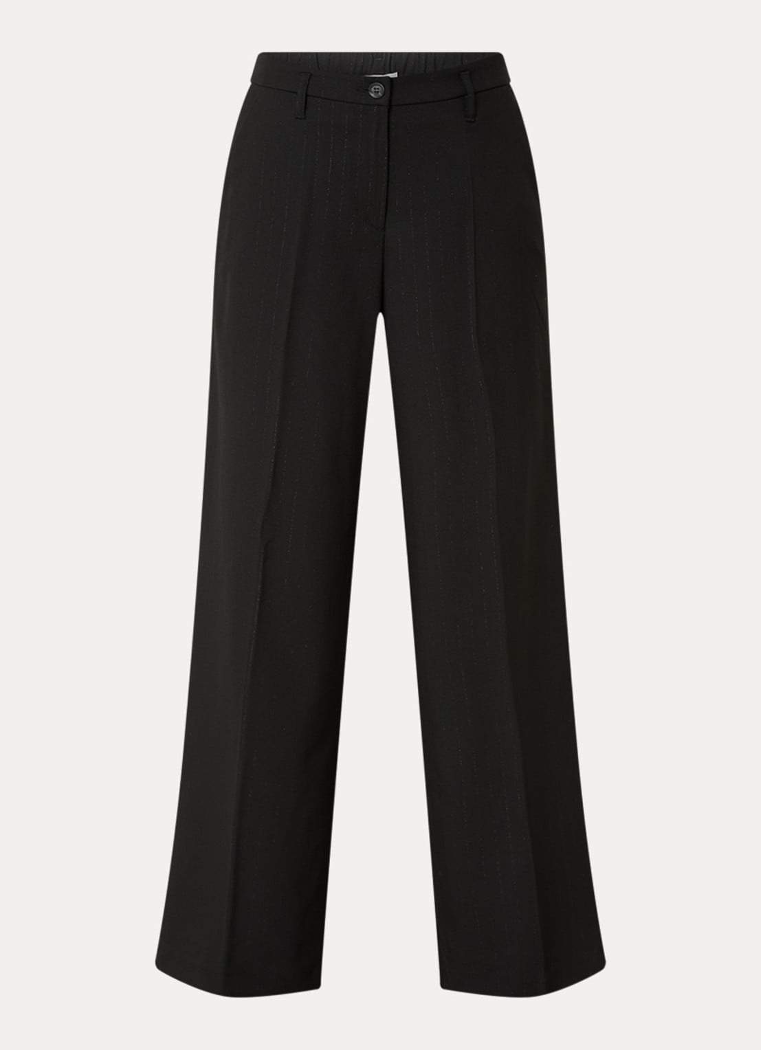 Summum High waist wide fit pantalon met lurex - voorkant zwart