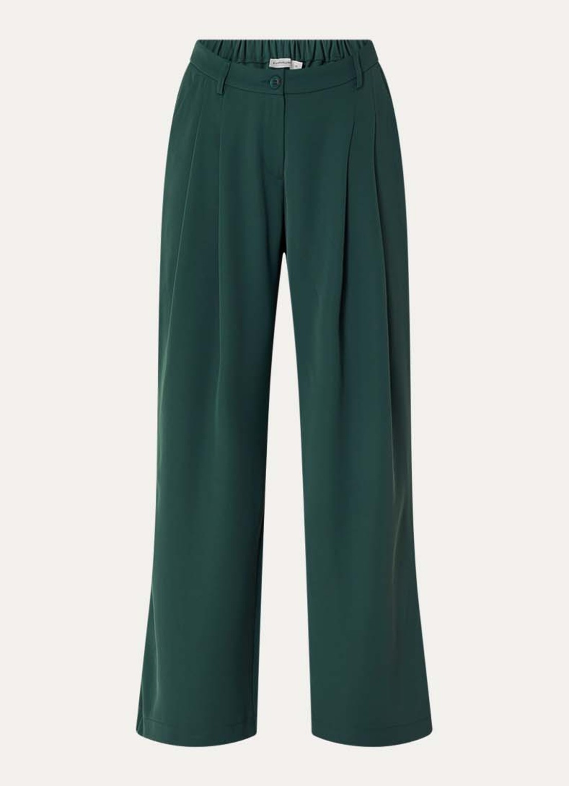 Summum High waist wide fit pantalon met steekzakken - voorkant 2 donkergroen