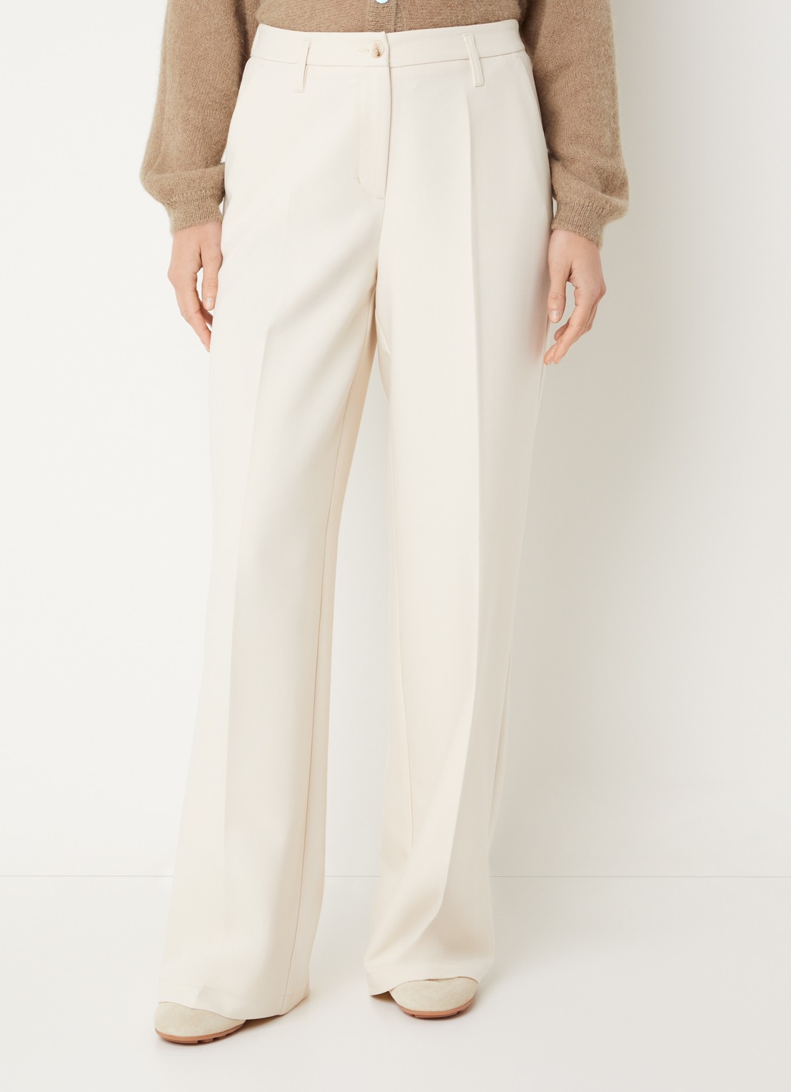 Summum High waist wide fit pantalon met steekzakken - detail 4 ivoor