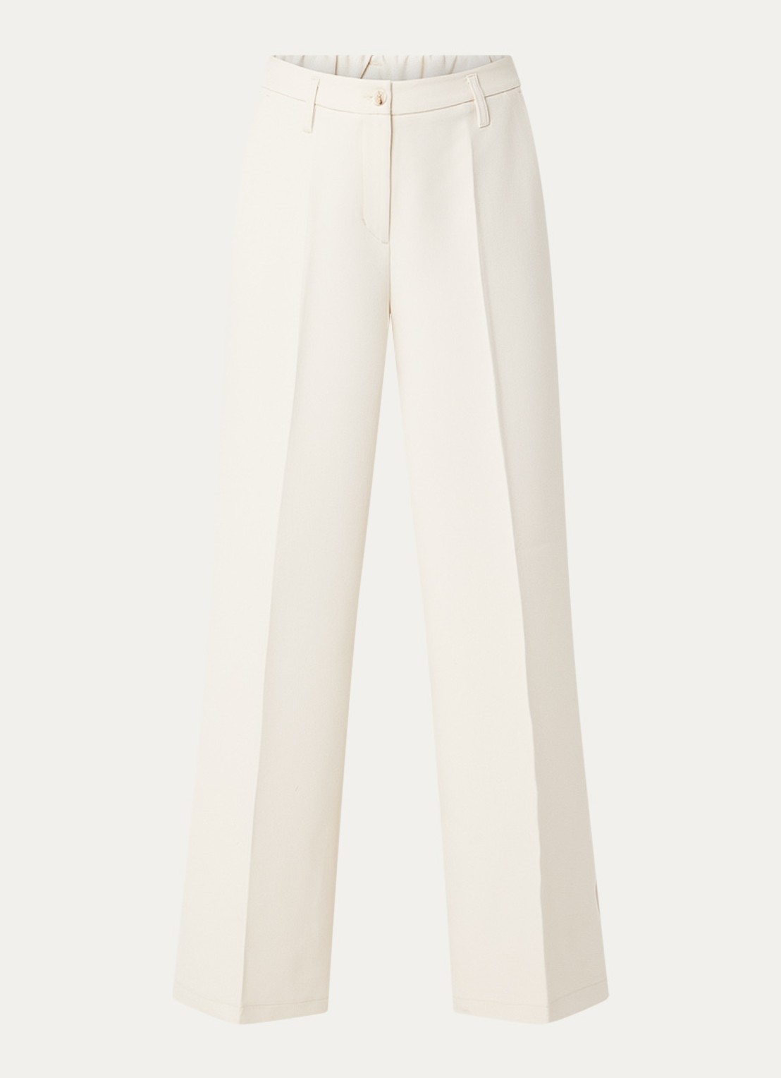 Summum High waist wide fit pantalon met steekzakken - voorkant ivoor