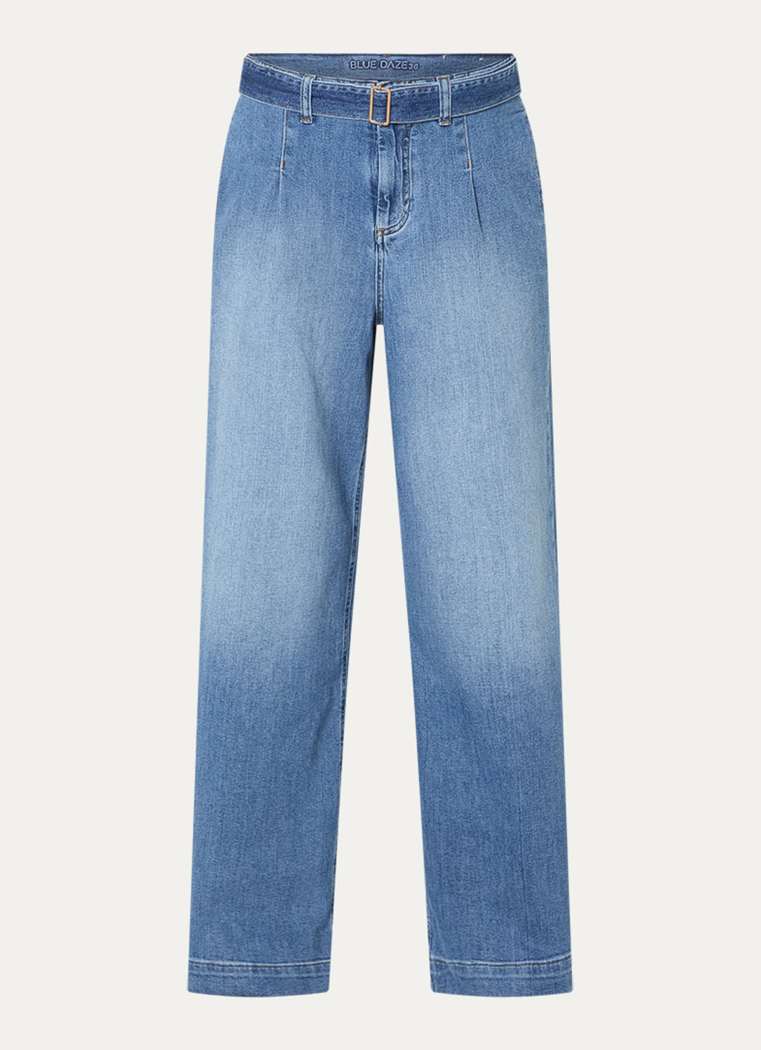 Summum High waist wide leg jeans met ceintuur  - voorkant 2 indigo