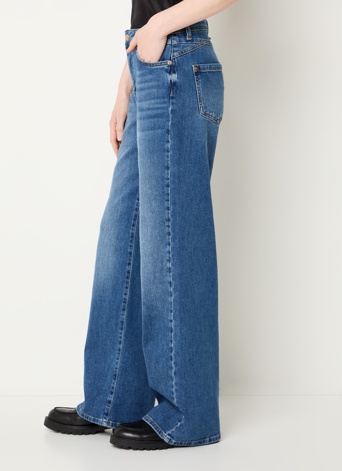 Summum Low waist straight fit jeans met medium wassing - detail 5 indigo