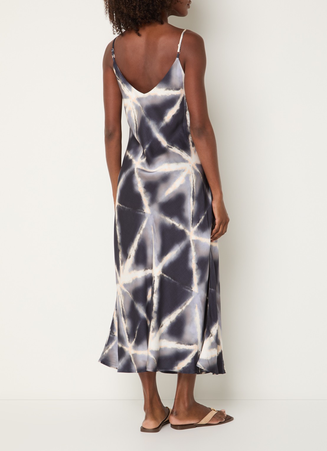 Summum Maxi jurk met tie-dye dessin en glanzende finish - achterkant 3 blauw