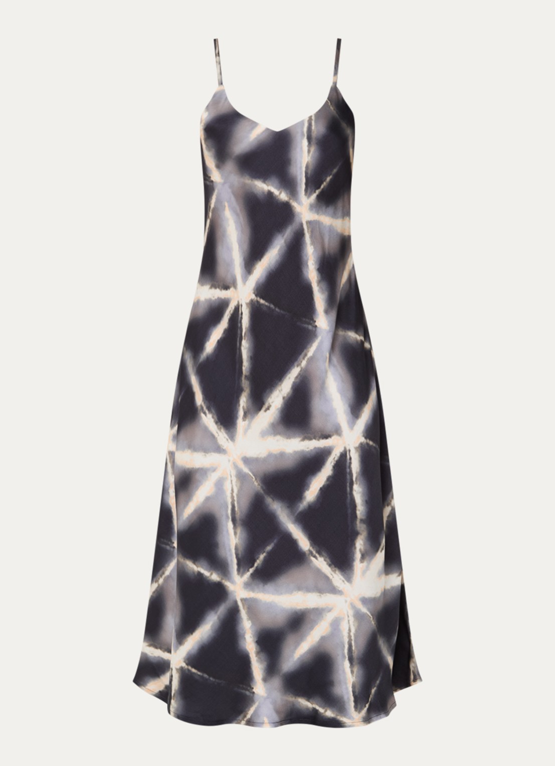 Summum Maxi jurk met tie-dye dessin en glanzende finish - voorkant blauw