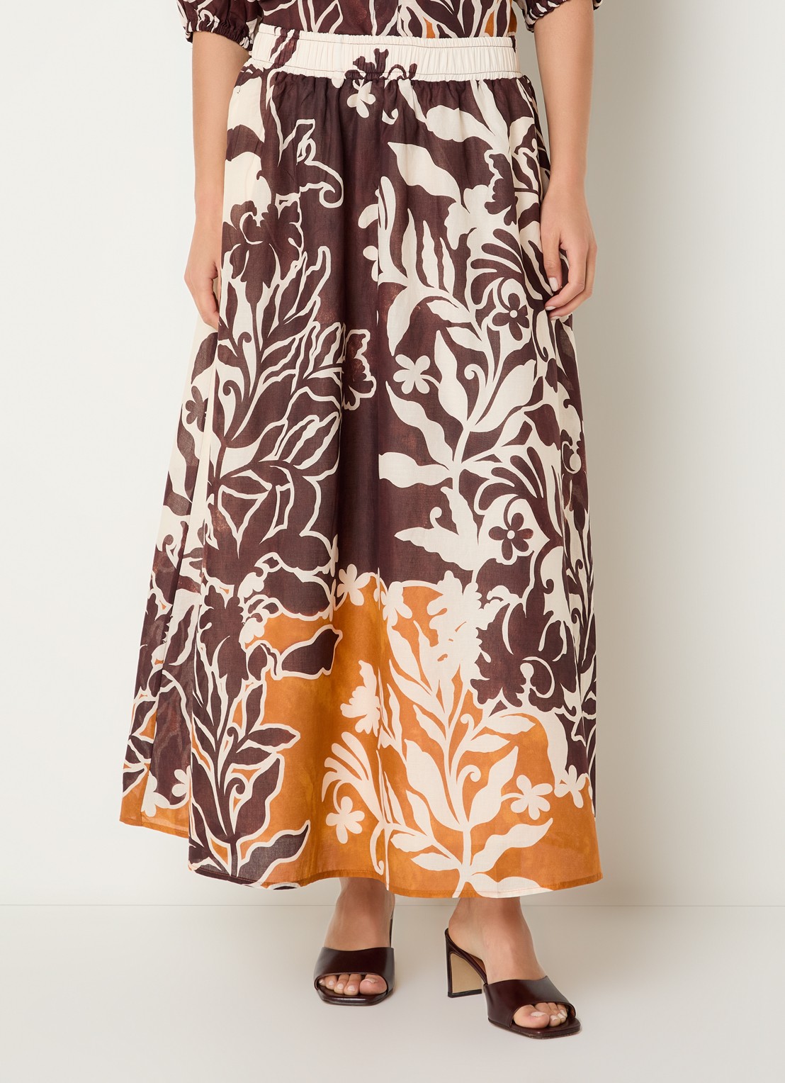 Summum Maxi rok met print - detail 4 bruin