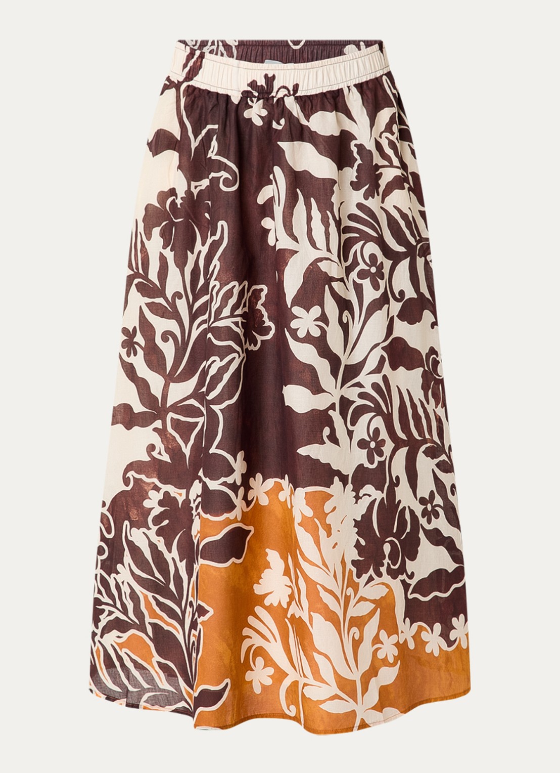 Summum Maxi rok met print - voorkant bruin