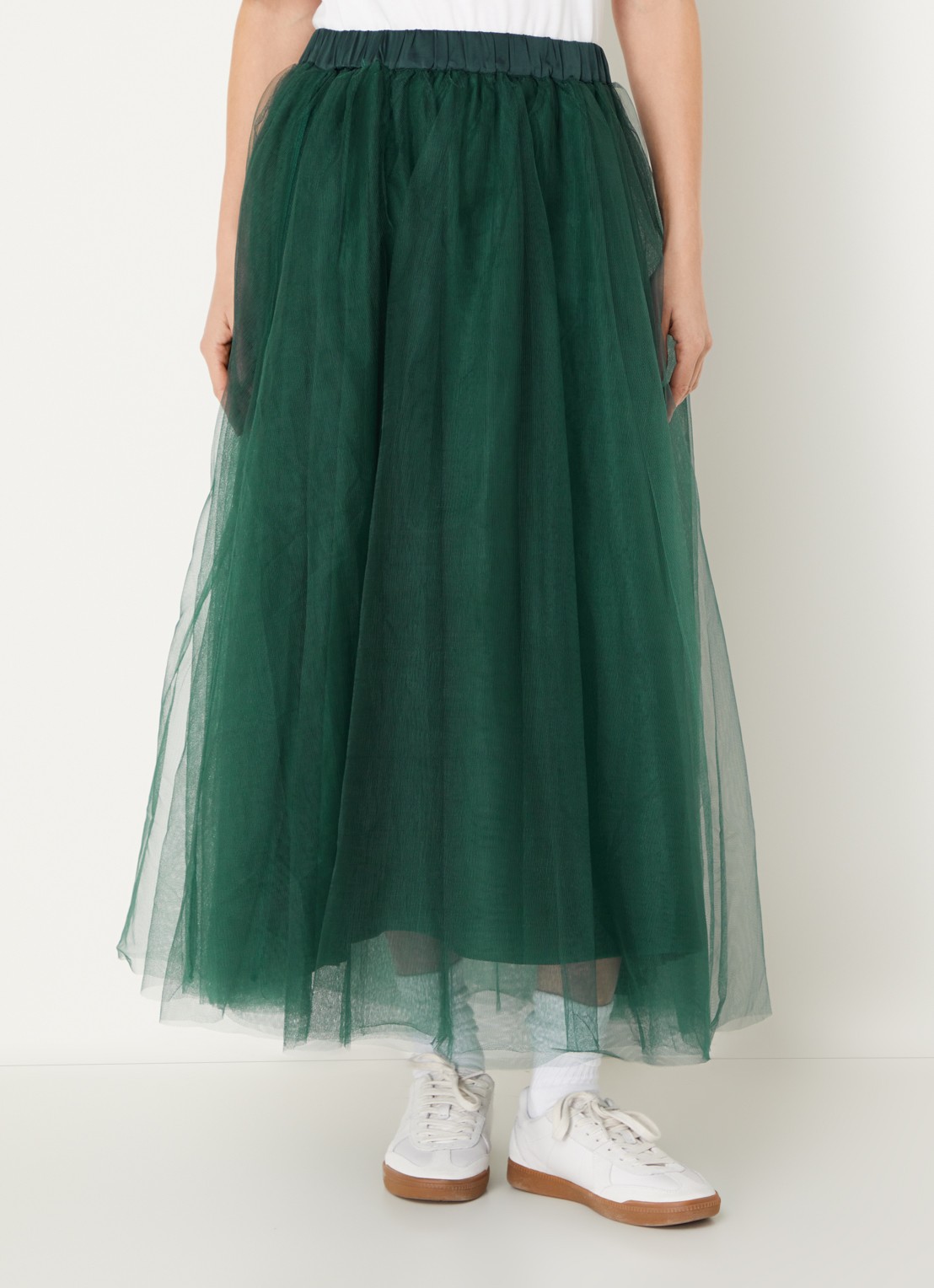 Summum Maxi rok van mesh - detail 2 groen