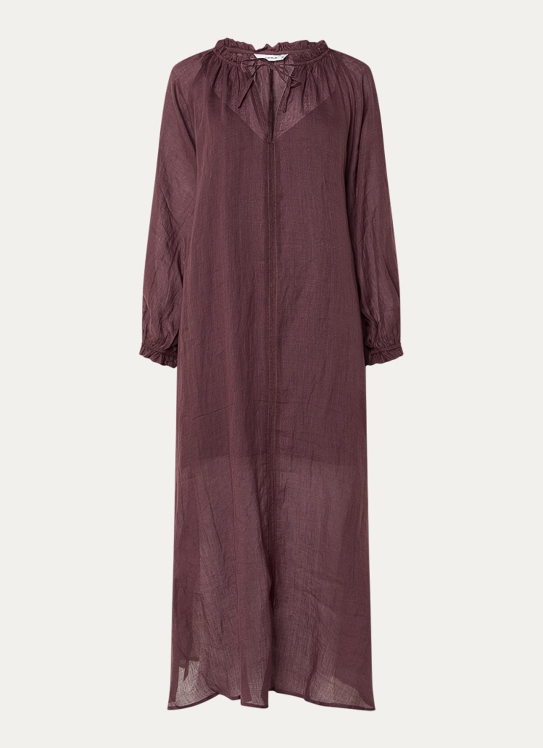 Summum Maxi tuniekjurk met ballonmouw - voorkant 2 aubergine