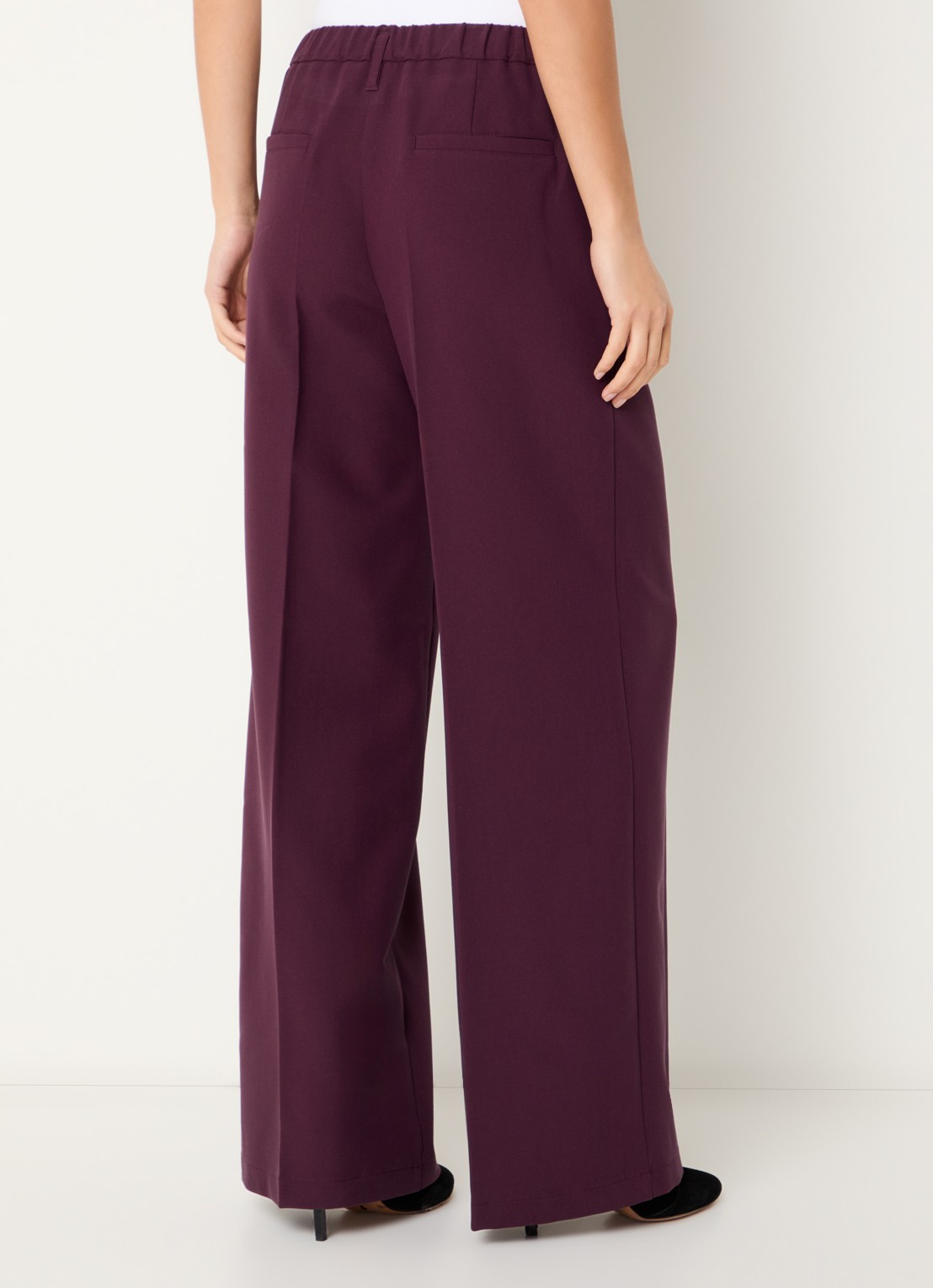 Summum Mid waist straight leg pantalon met steekzakken - achterkant bruin