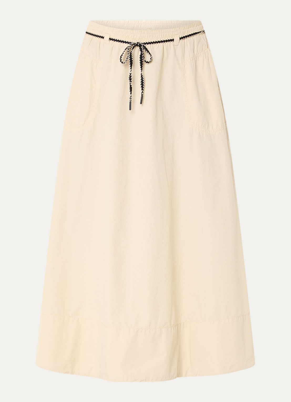 Summum Midi rok met trekkoord - voorkant 2 vanillegeel
