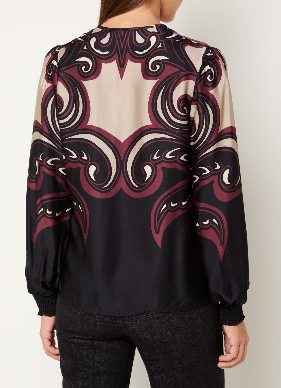 Summum Ornament tuniek met print - achterkant 4 bordeauxrood