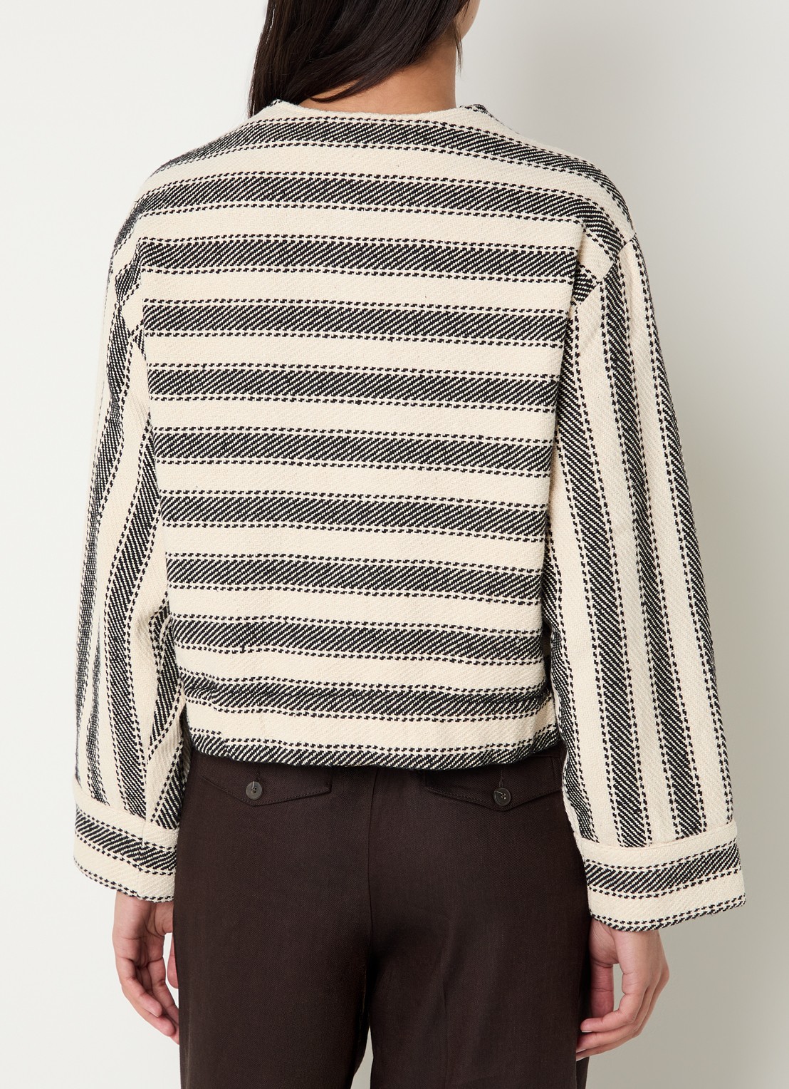 Summum Reversible jack met streepprint - achterkant 5 zwart