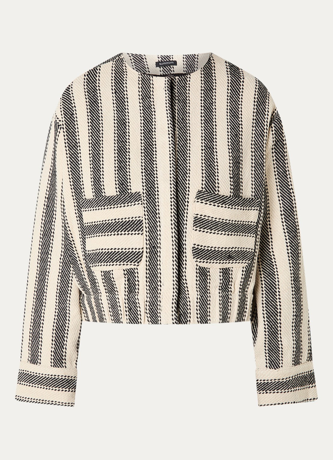 Summum Reversible jack met streepprint - voorkant 2 zwart