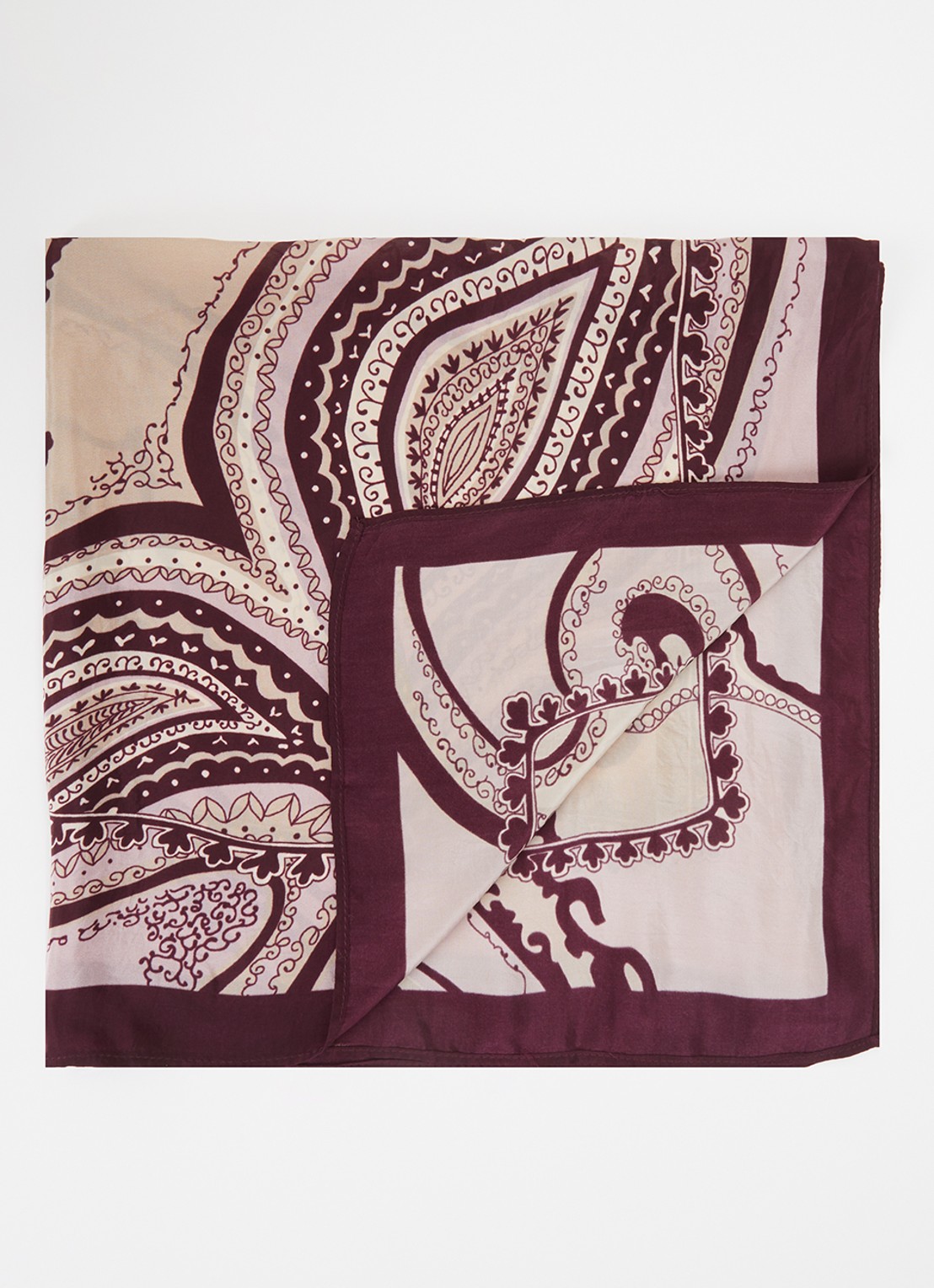 Summum Sjaal met print 70 x 70 cm - voorkant 3 paars
