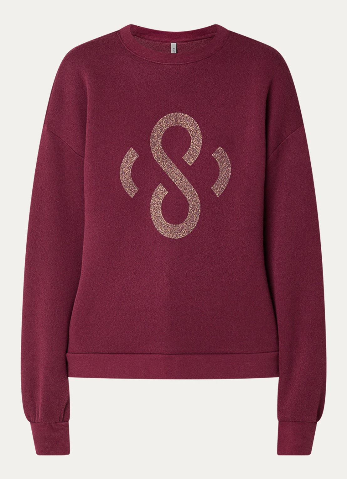 Summum Sweater met logoprint - voorkant 3 bordeauxrood