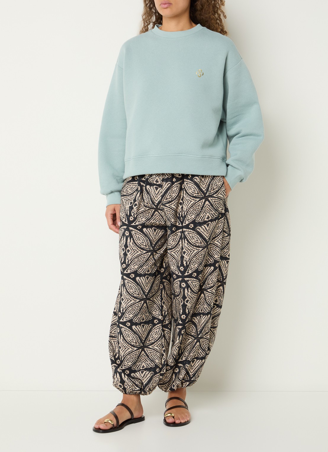 Summum Sweater met logoprint - voorkant 2 blauw