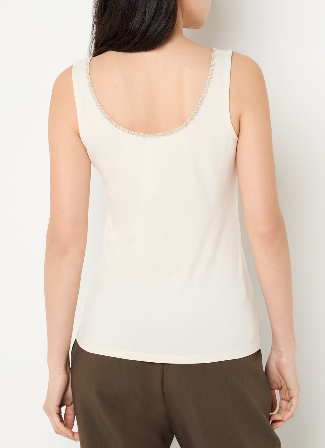 Summum Tanktop met lurex - achterkant 3 ivoor
