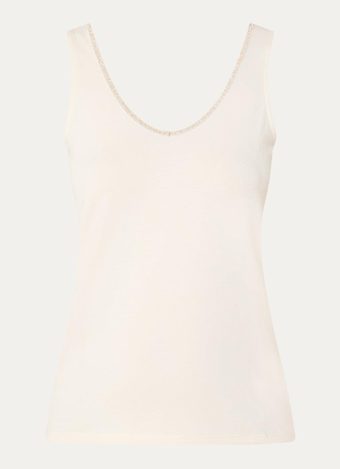 Summum Tanktop met lurex - voorkant ivoor
