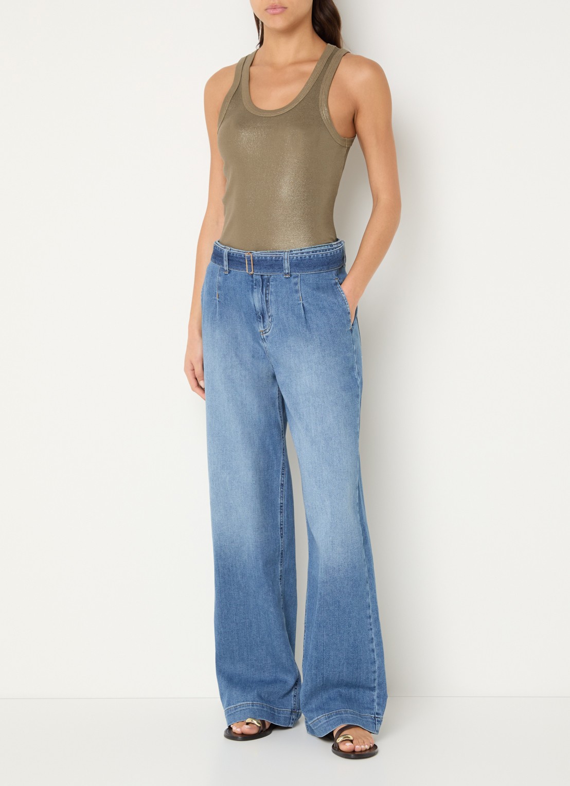 Summum Tanktop met metallic finish - voorkant 2 bruin