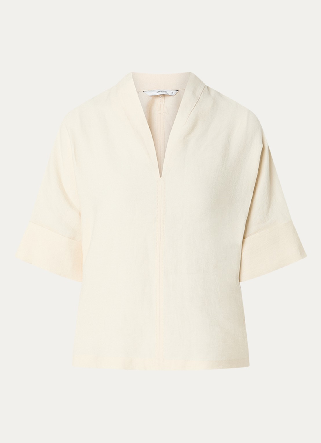 Summum Top in linnenblend - voorkant ivoor