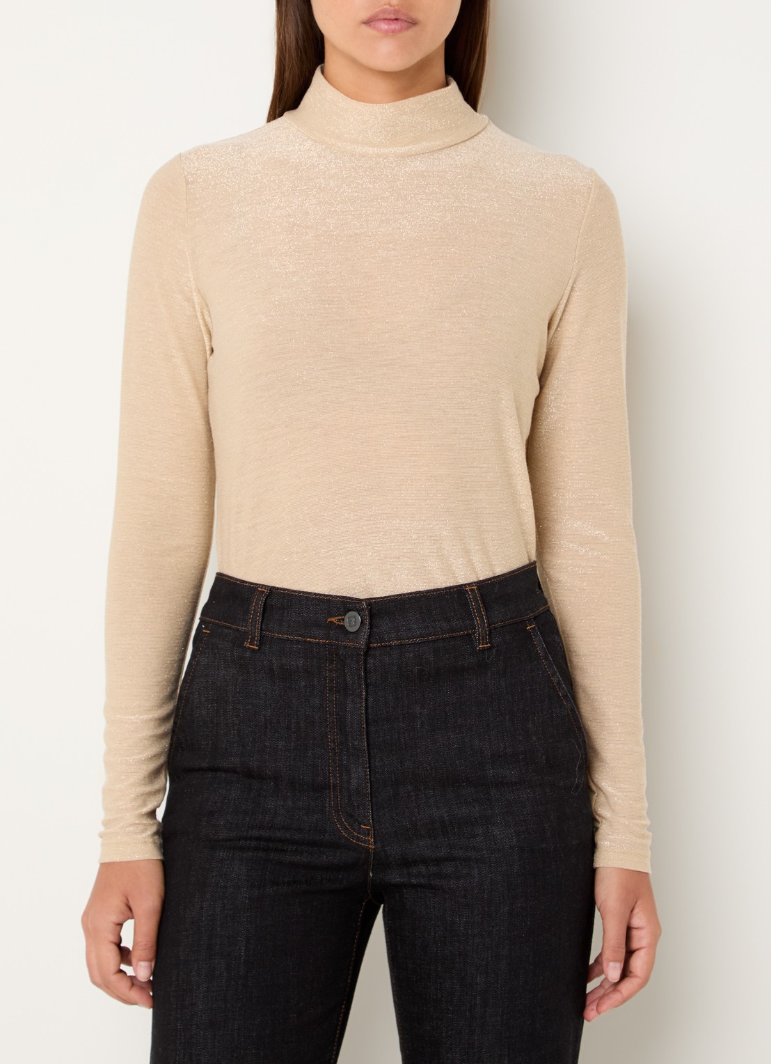 Summum Top met lurex en col - detail 4 goud