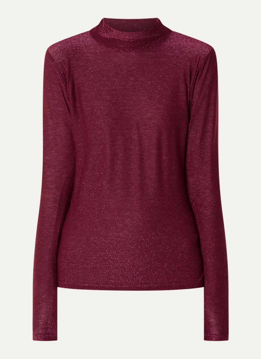 Summum Top met lurex en col - voorkant 3 bordeauxrood