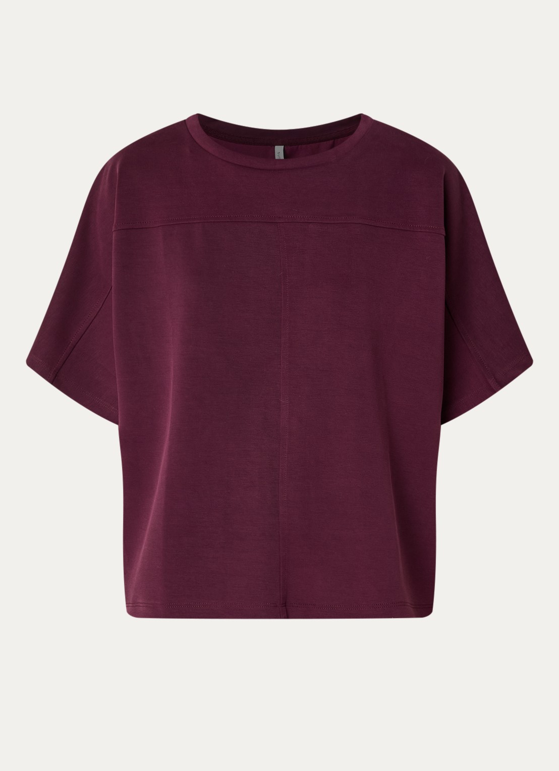 Summum Top met ronde hals - voorkant bordeauxrood
