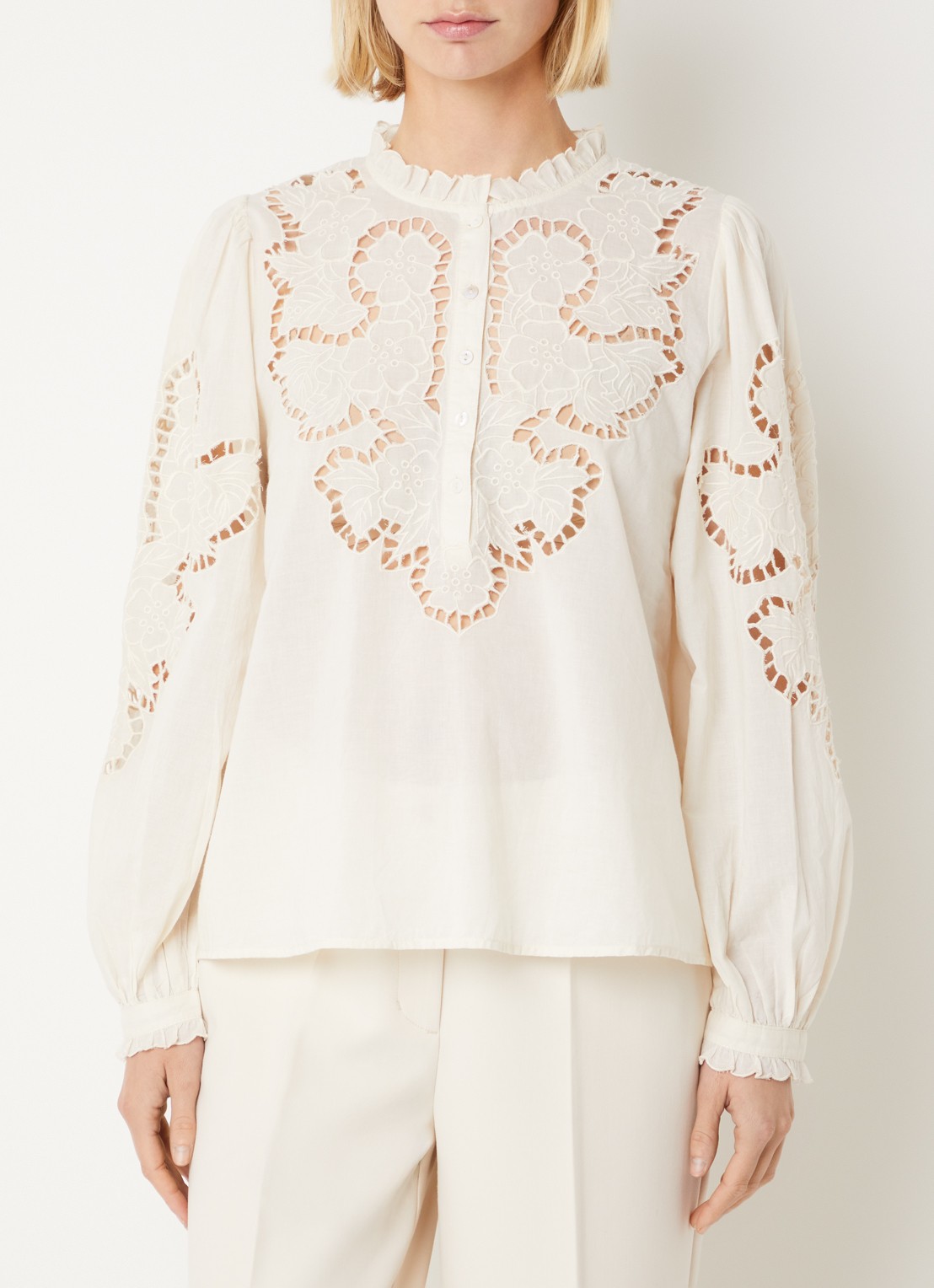 Summum Tuniek met broderie - detail 4 wit