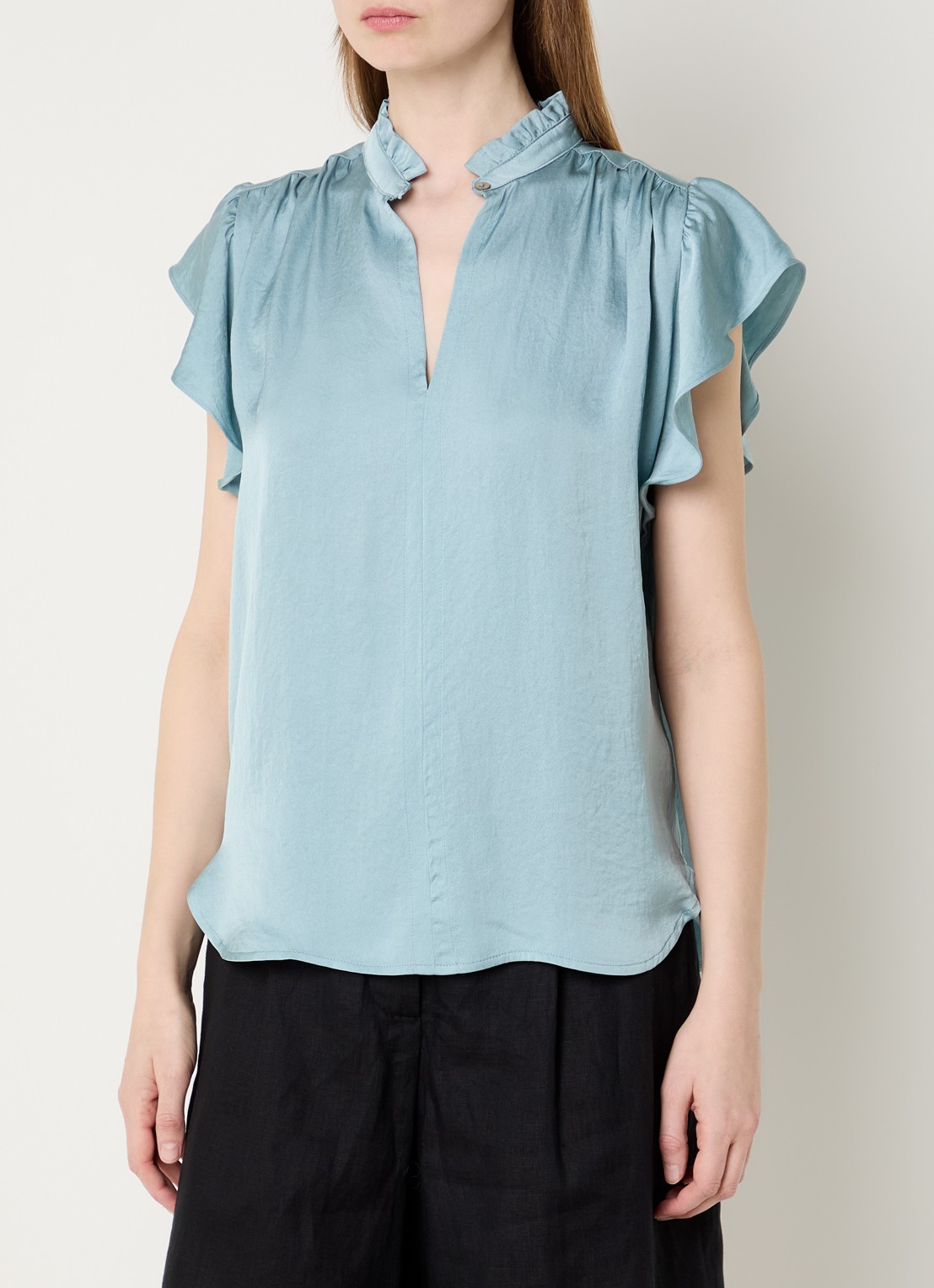Summum Tuniek met ruches - detail 4 blauw