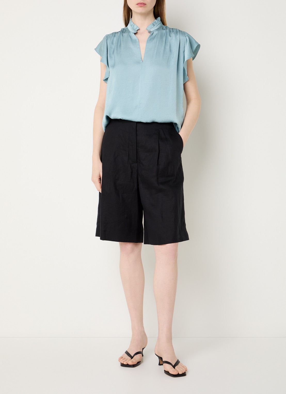Summum Tuniek met ruches - voorkant 2 blauw