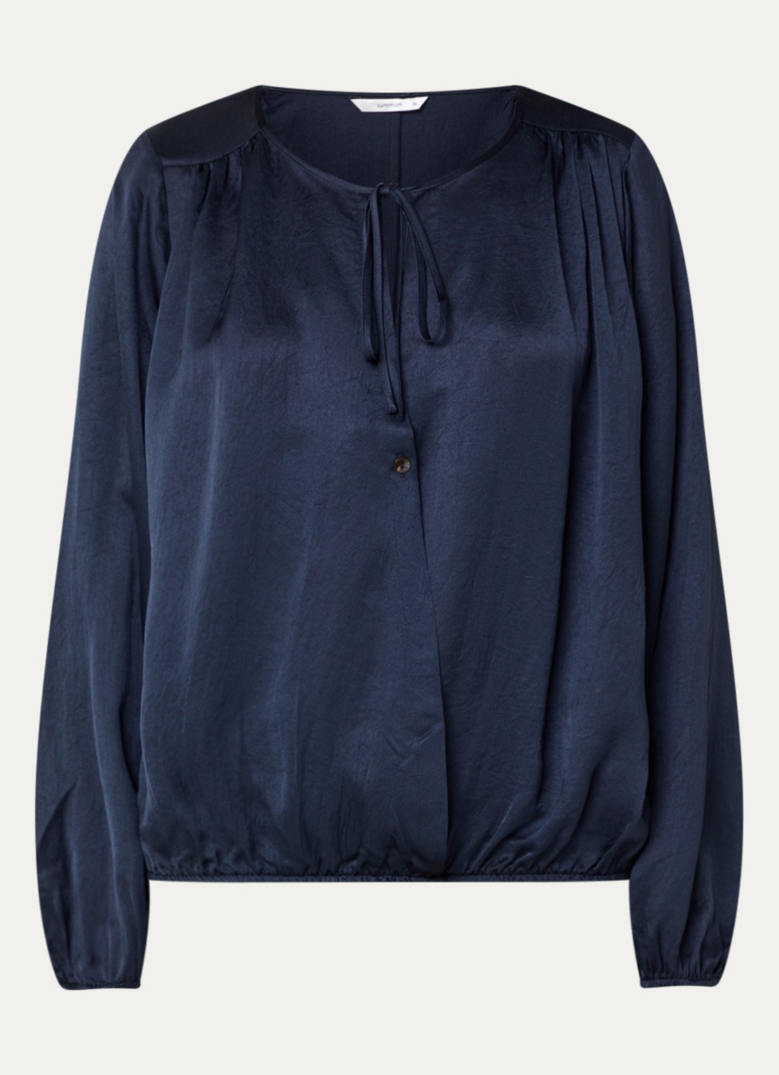 Summum Tuniek van satijn met V-hals - voorkant 2 donkerblauw
