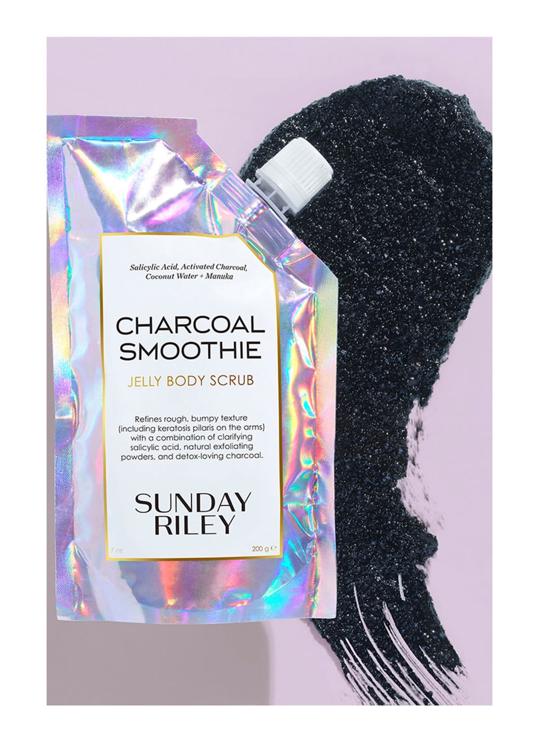 Sunday Riley Charcoal Smoothie Jelly Body Scrub - lichaamsscrub - detail 2 transparant