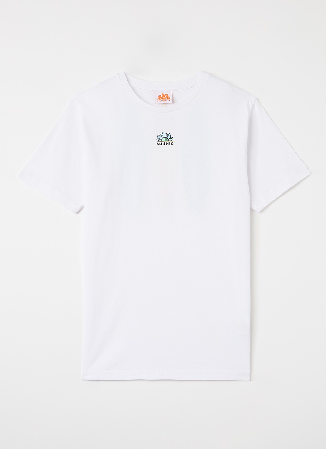 Sundek T-shirt met logo- en backprint - voorkant wit