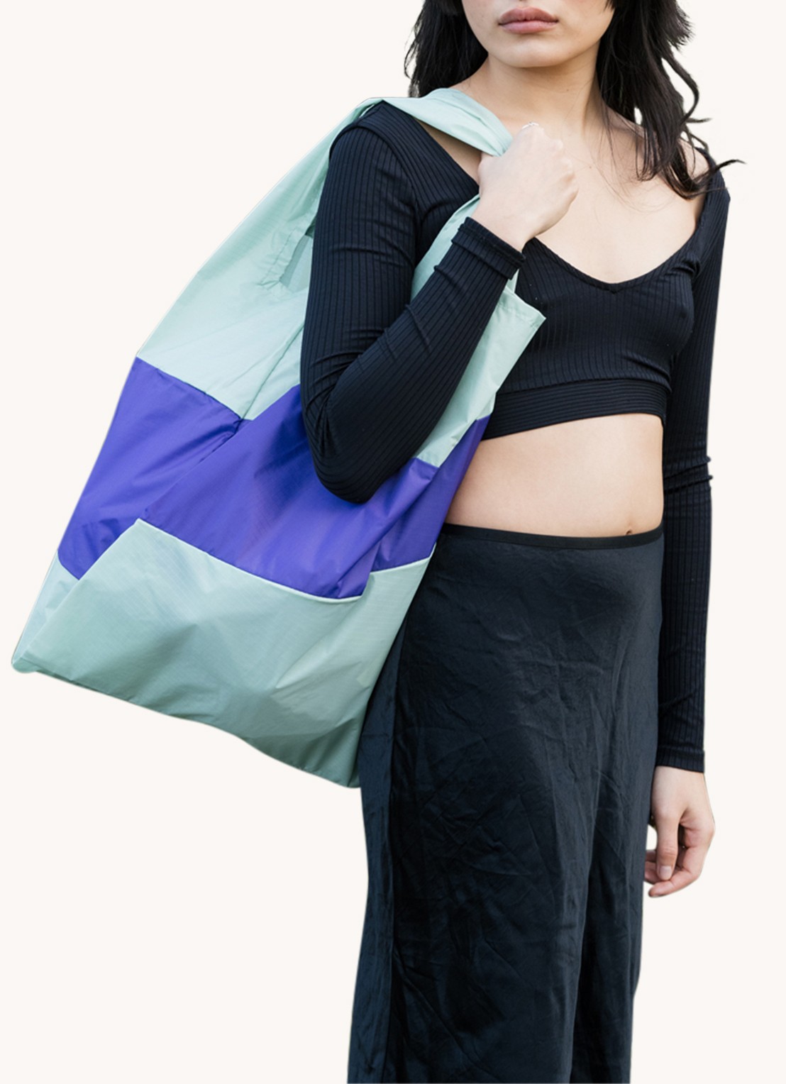 SUSAN BIJL Shopping Bag waterafstotende shopper  - voorkant 2 mint