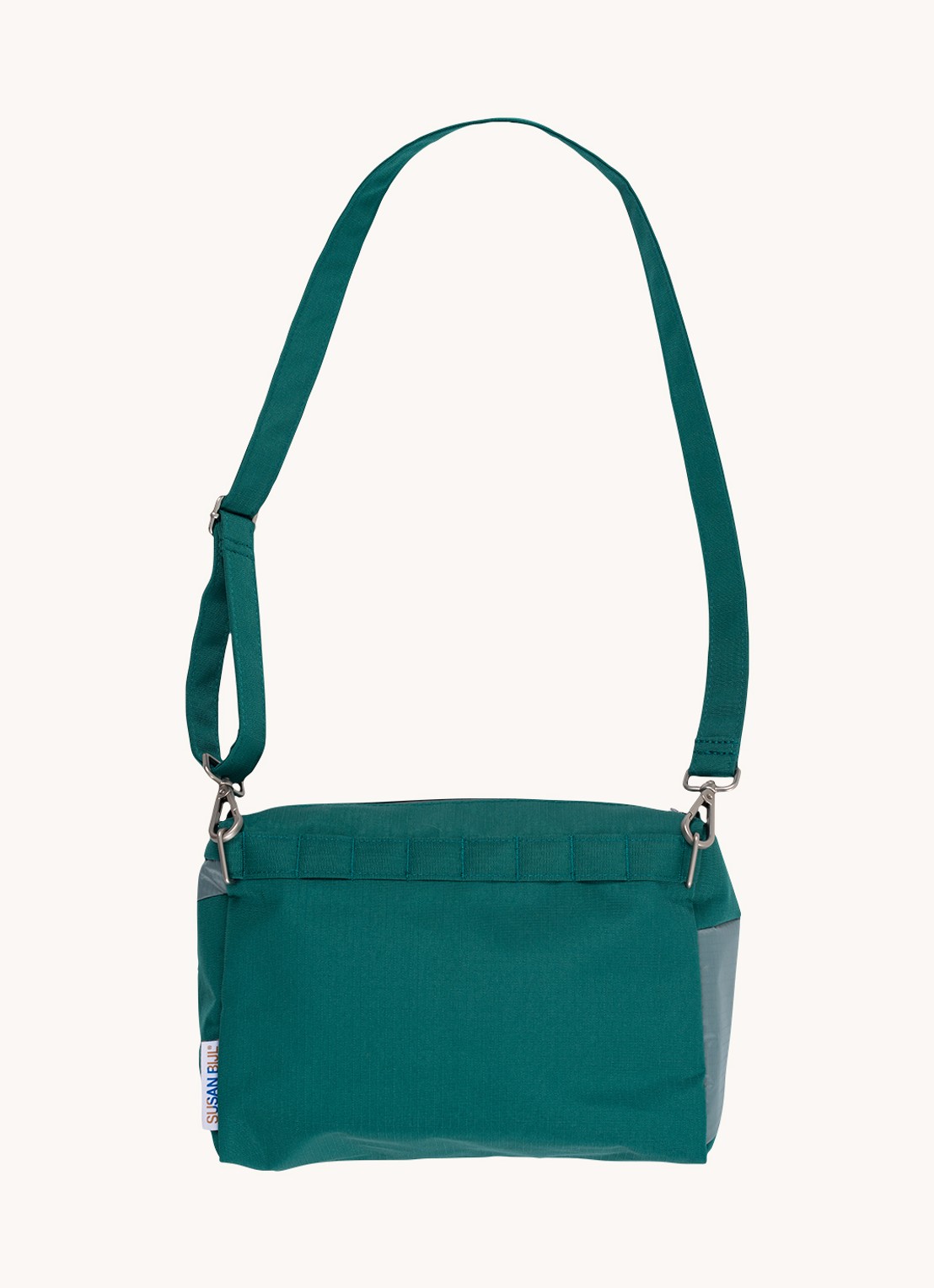 SUSAN BIJL The New Bum Bag Medium crossbodytas met waterafstotende coating - achterkant donkergroen