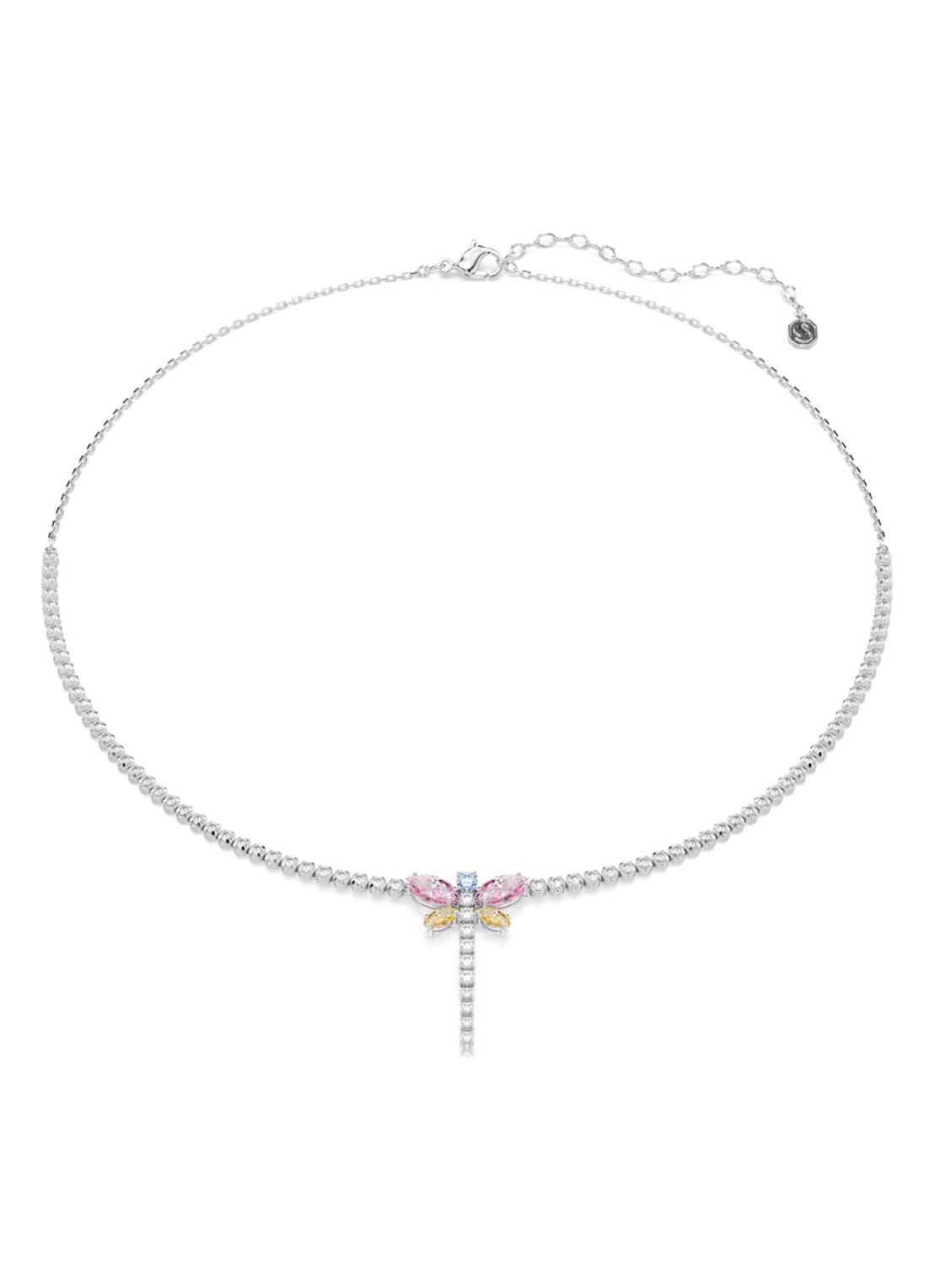 Swarovski 2026 Capsule ketting met kristal  - voorkant zilver