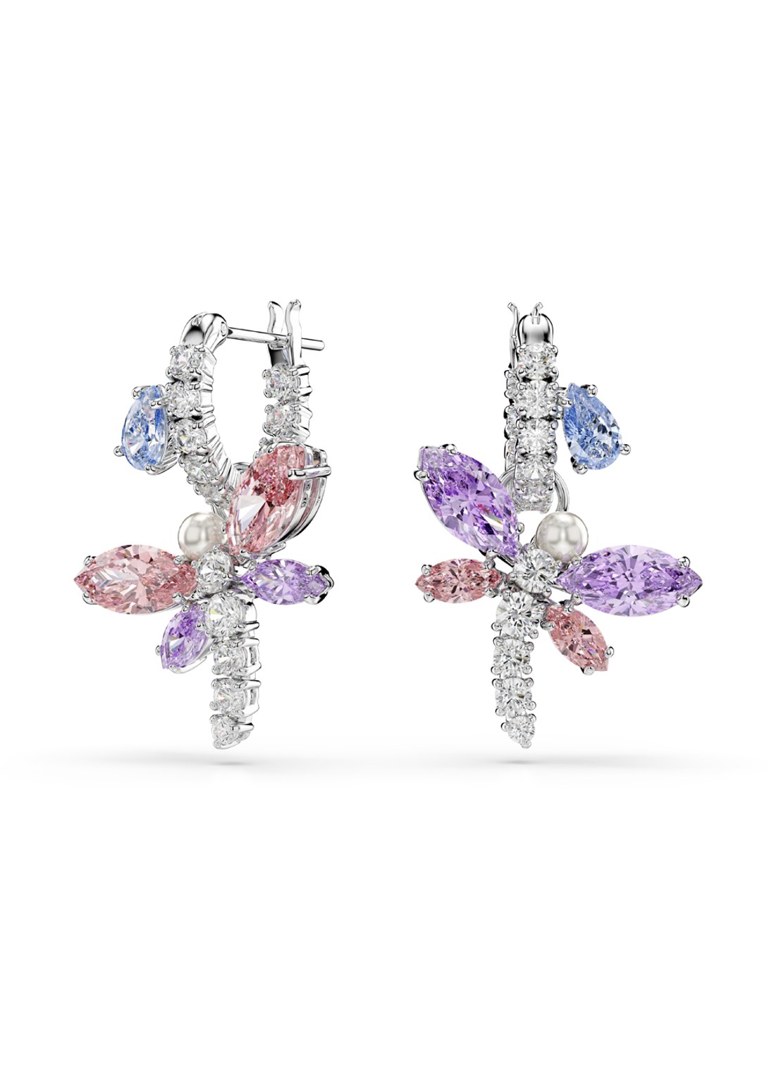 Swarovski 2026 Capsule oorringen met kristal  - voorkant zilver