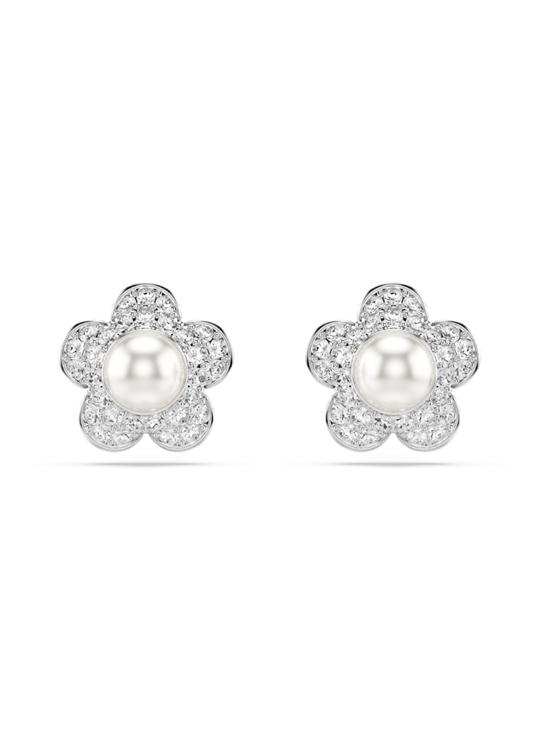Swarovski 2026 Capsule oorstekers met kristal - voorkant zilver