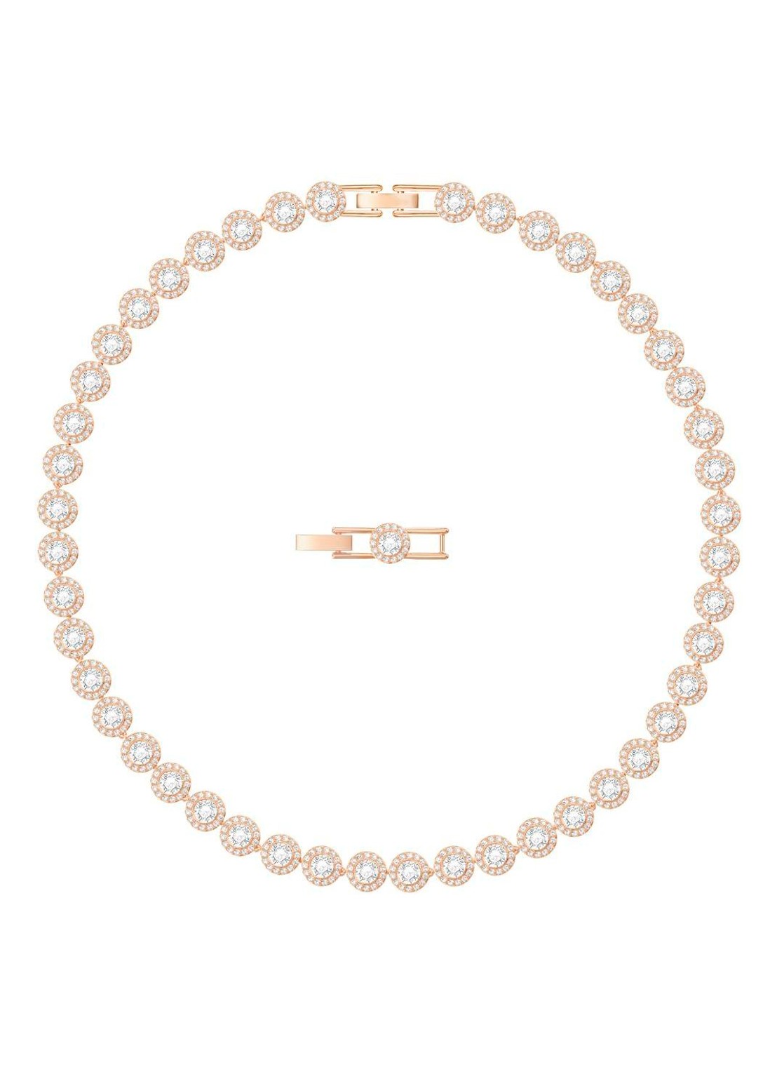 Swarovski Angelic ketting met kristal - voorkant 2 roségoud