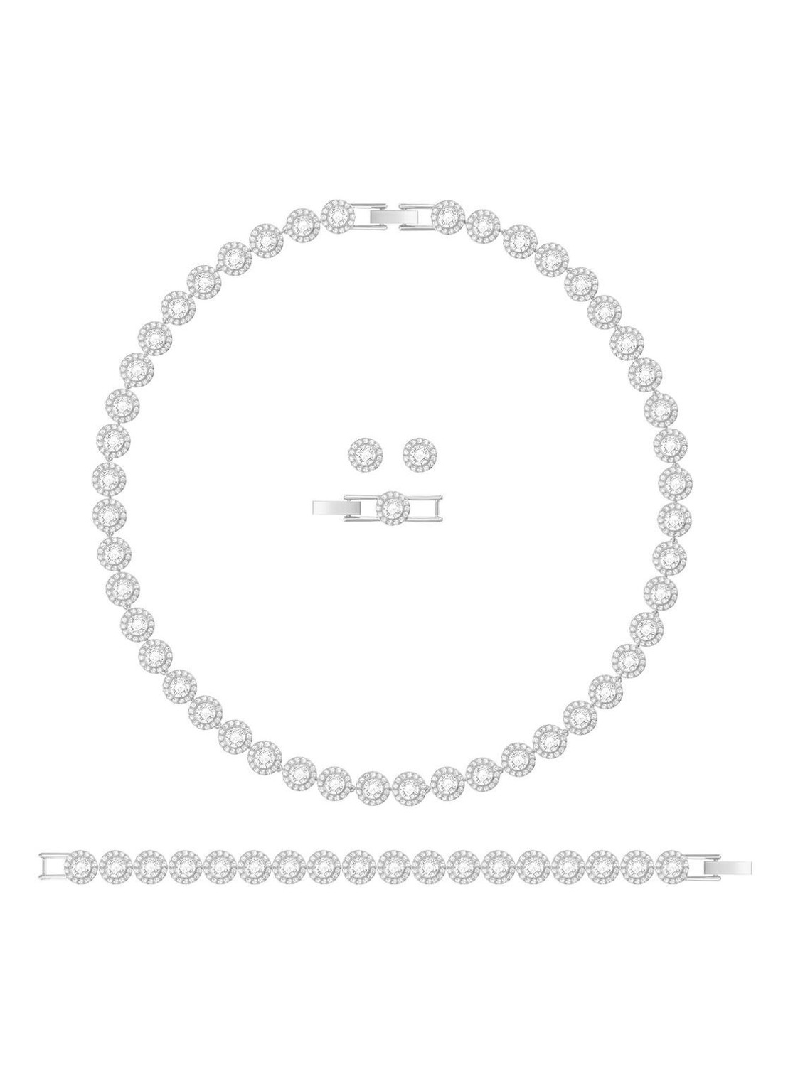 Swarovski Angelic sieraden in set van 3 - voorkant zilver