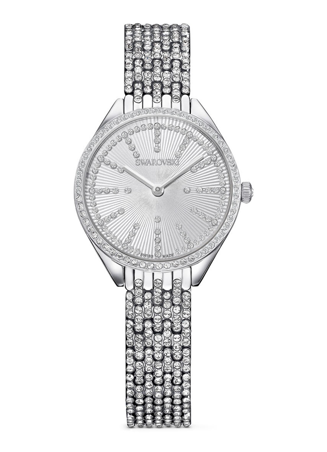 Swarovski Attract horloge met kristal 5644062 - voorkant zilver