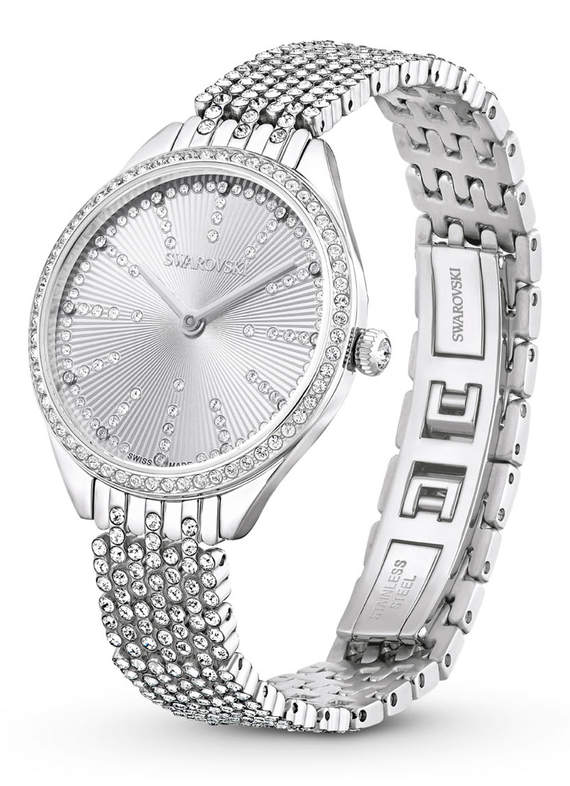 Swarovski Attract horloge met kristal 5644062 - voorkant 2 zilver