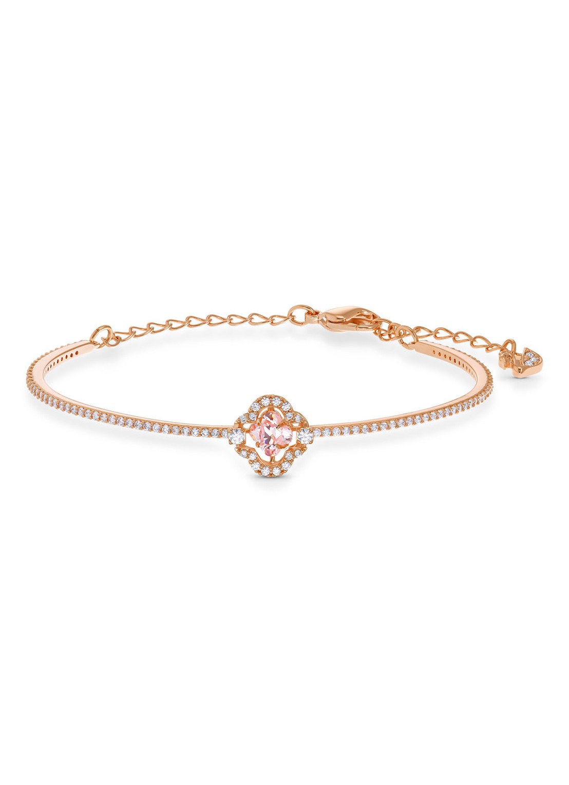 Swarovski Bangle met kristal - voorkant 2 roségoud