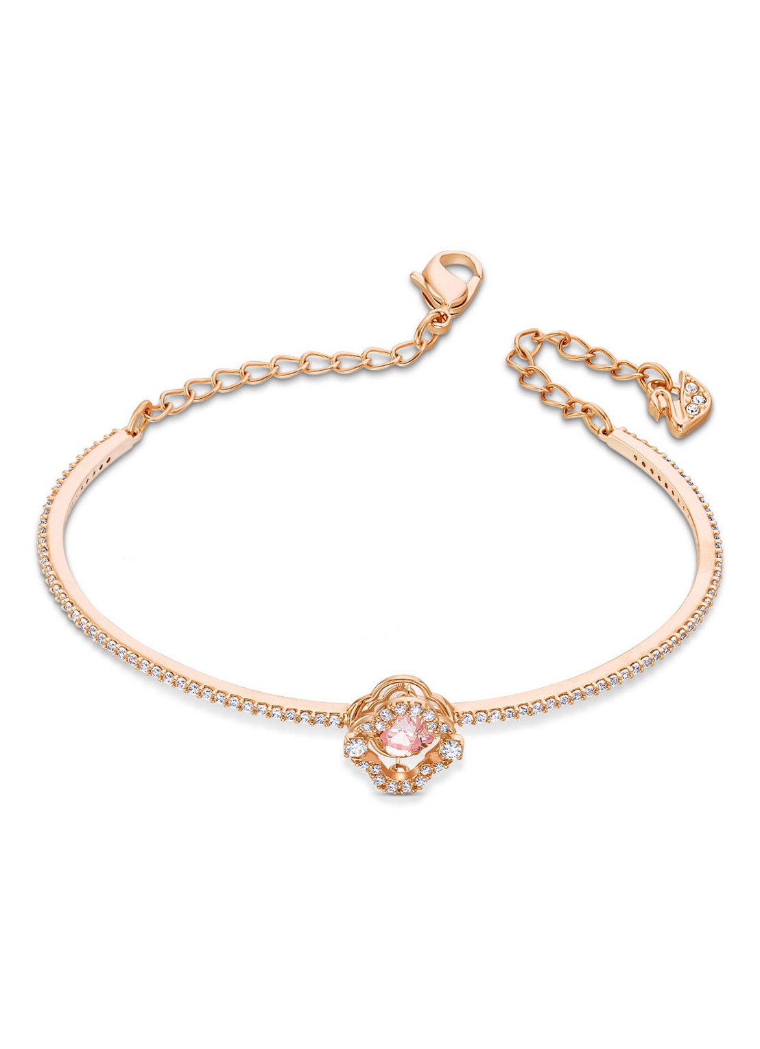 Swarovski Bangle met kristal - voorkant 3 roségoud
