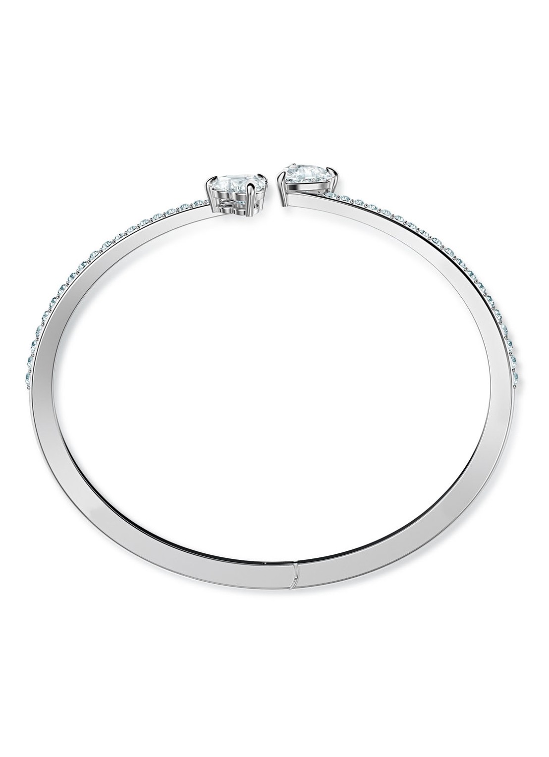 Swarovski Bangle met kristal - detail zilver
