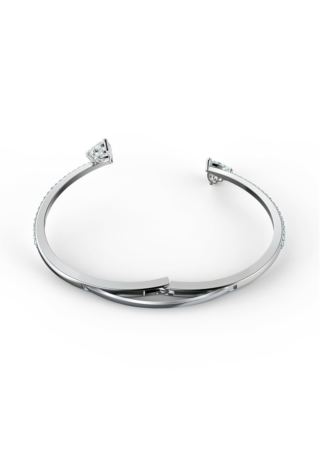 Swarovski Bangle met kristal - detail 2 zilver