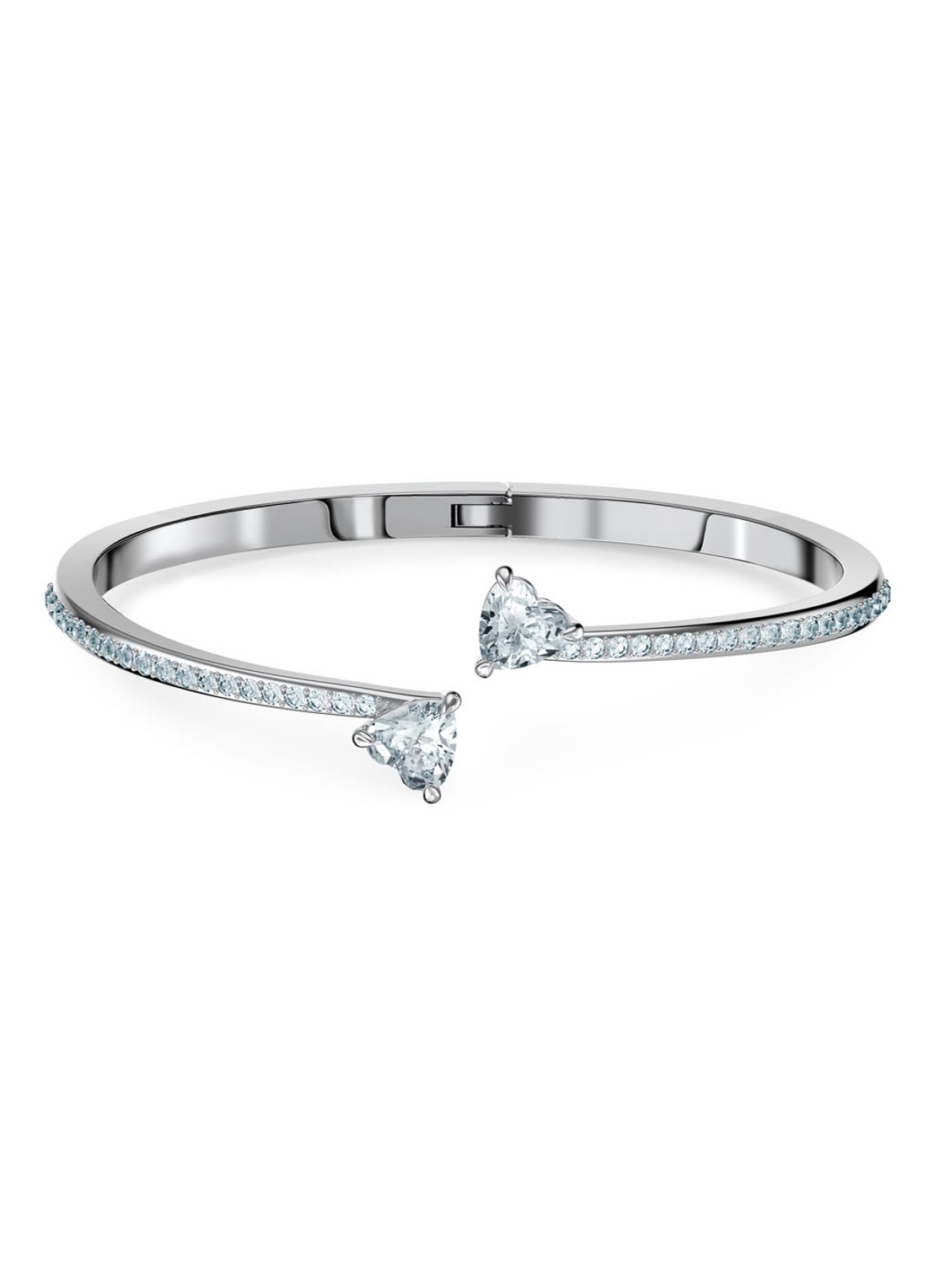 Swarovski Bangle met kristal - voorkant 3 zilver