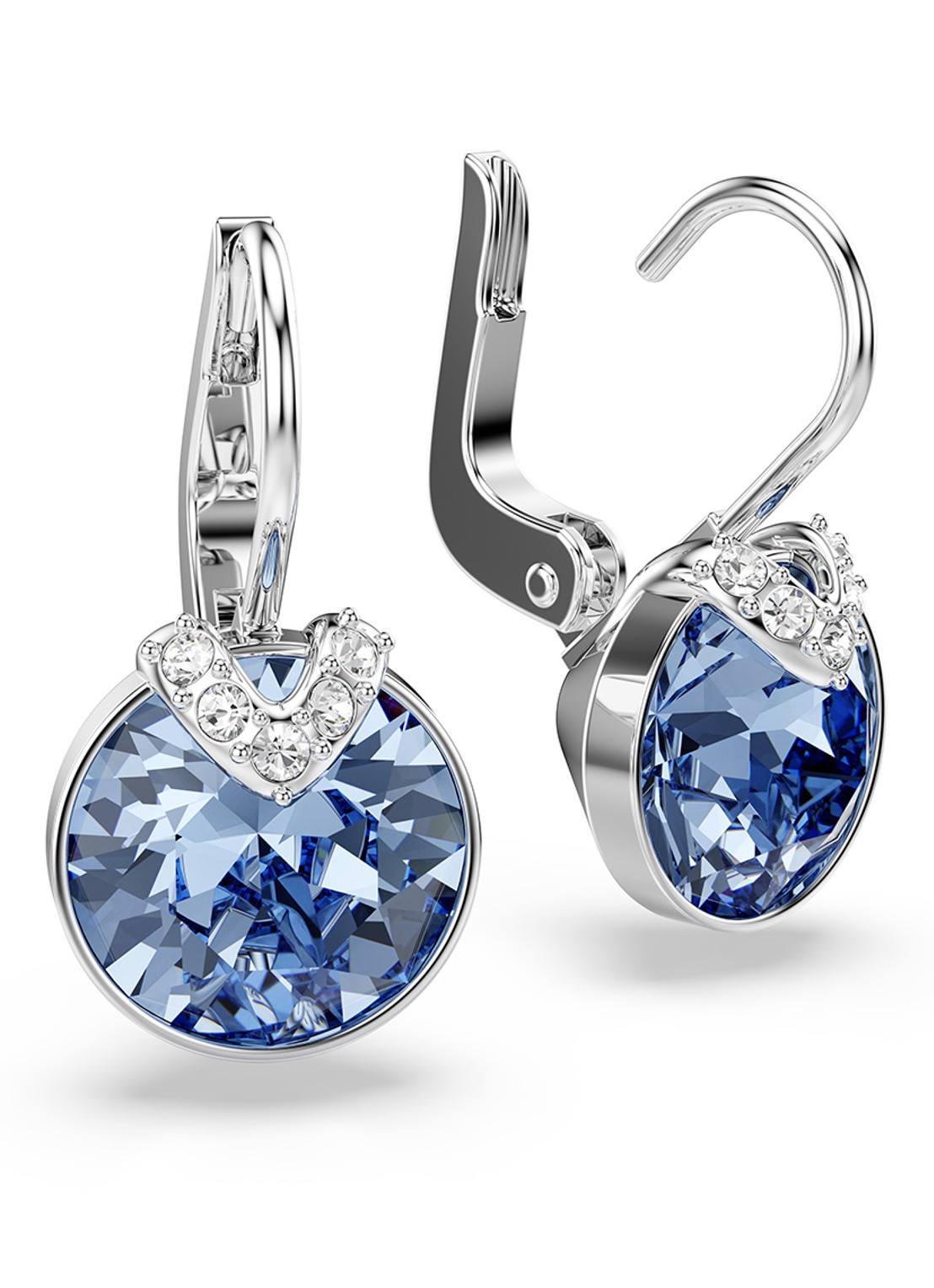 Swarovski Bella oorhangers met kristal - detail 3 zilver