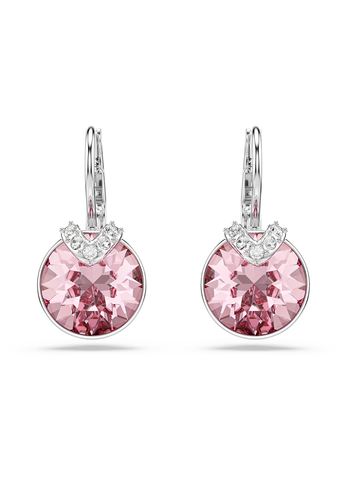 Swarovski Bella oorhangers met kristal - detail 2 zilver